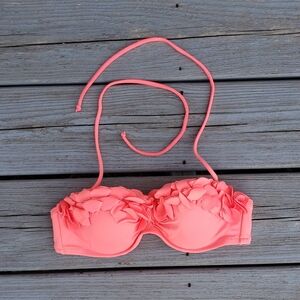 Victoria's Secret Coral Ruffle Bikini Top Size 34 A